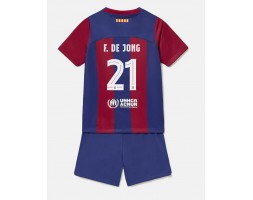 Barcelona Frenkie de Jong #21 Replika Babytøj Hjemmebanesæt Børn 2023-24 Kortærmet (+ Korte bukser)